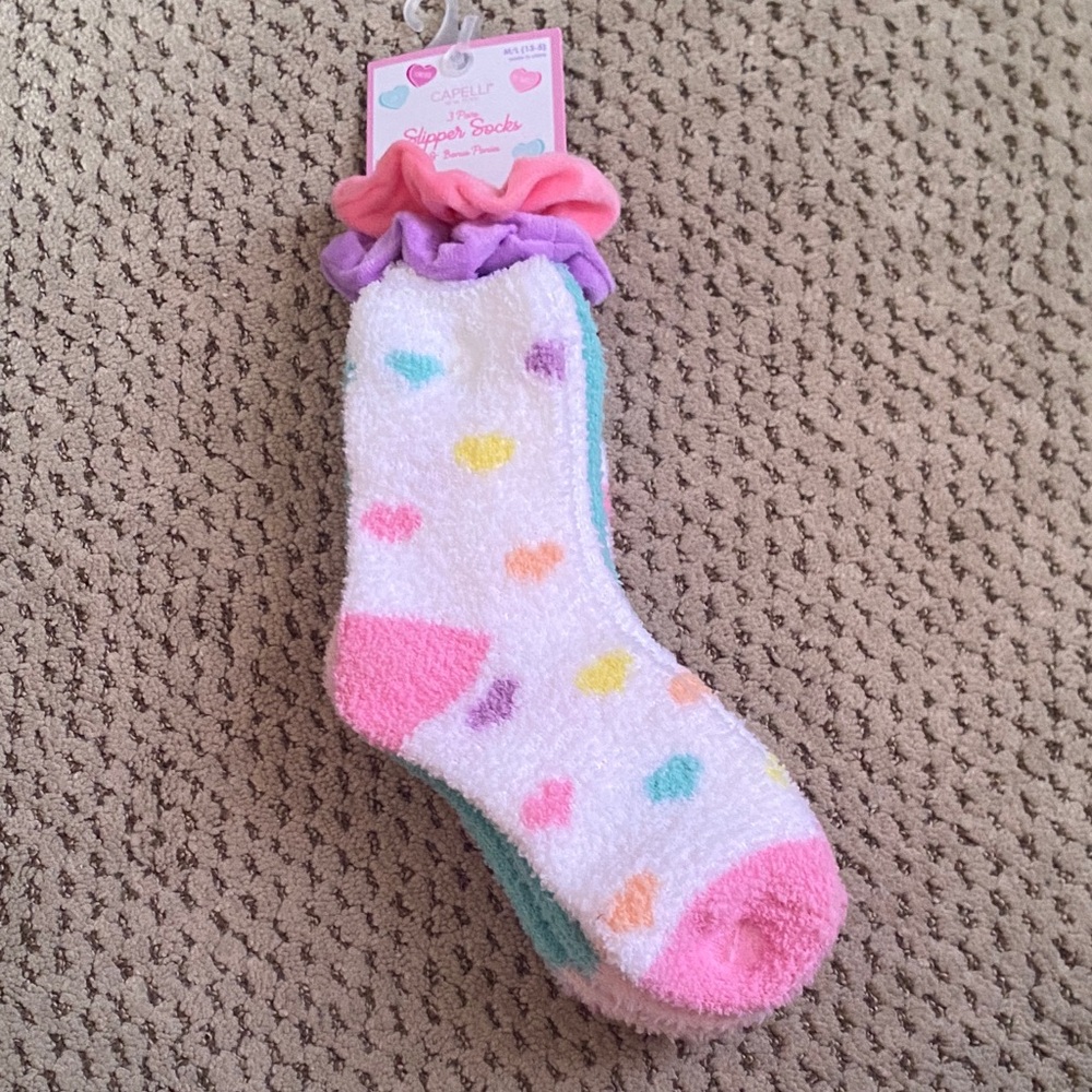 Capelli 3 Pairs Slipper Socks & Bonus Ponies